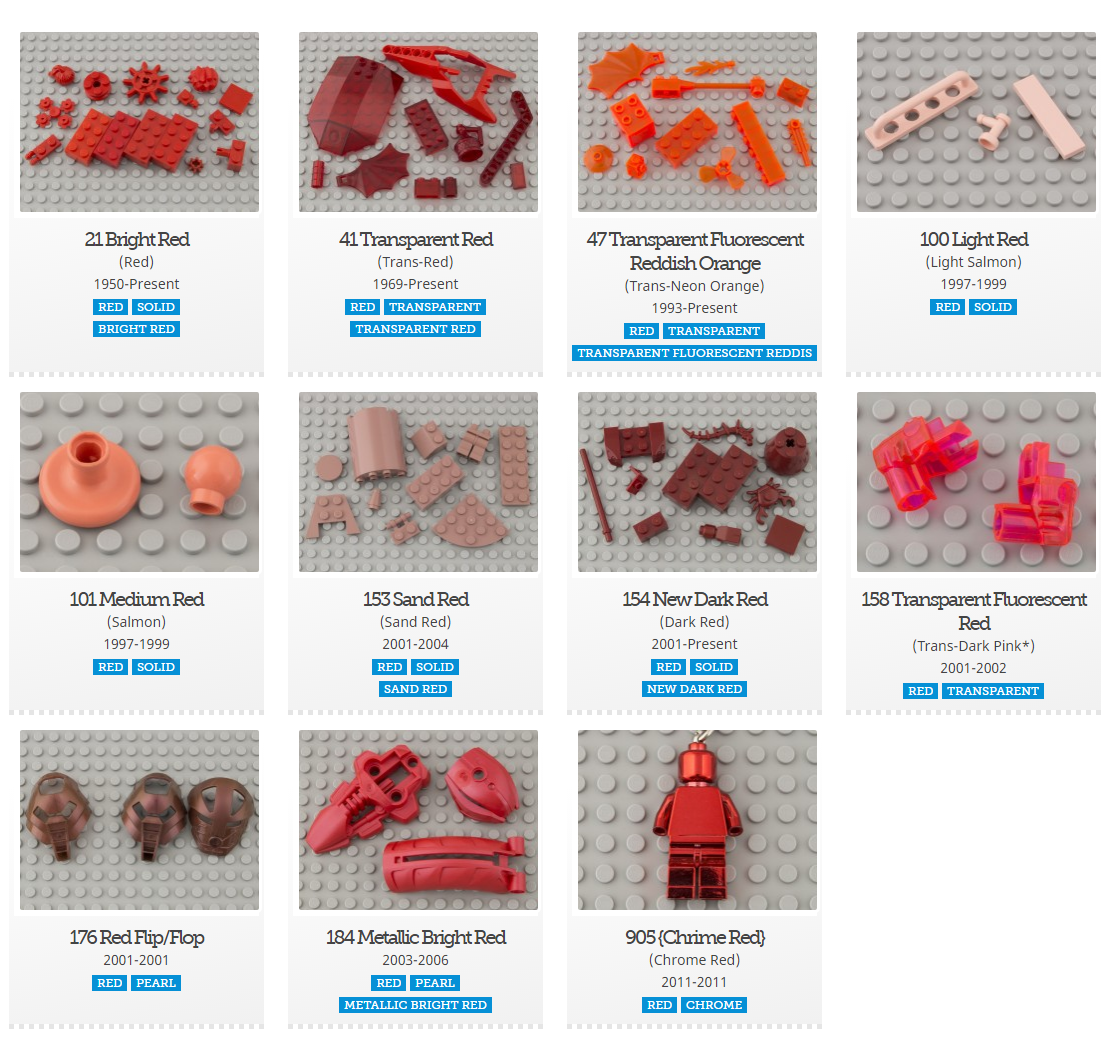 New Resource Colour Database Brickset Lego Set Guide And Database