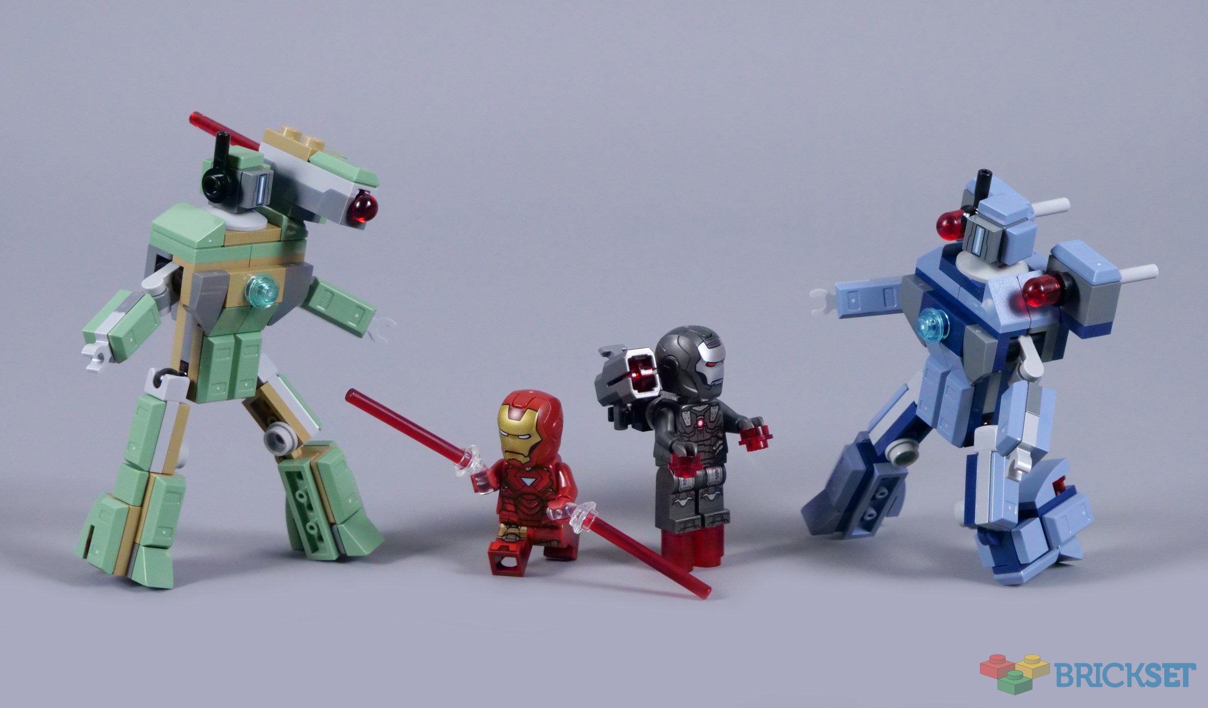 Hasbro Marvel Super Hero Squad Movie Pack Con Iron Man, War Machine E Detroit Steel, Figure Da 10 Cm Per Bambini 4+ Anni