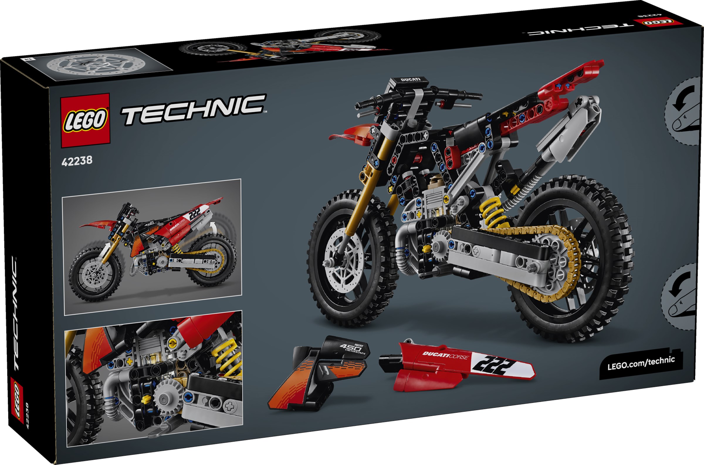 LEGO 42238 Ducati Desmo450 MX Factory Motorcycle