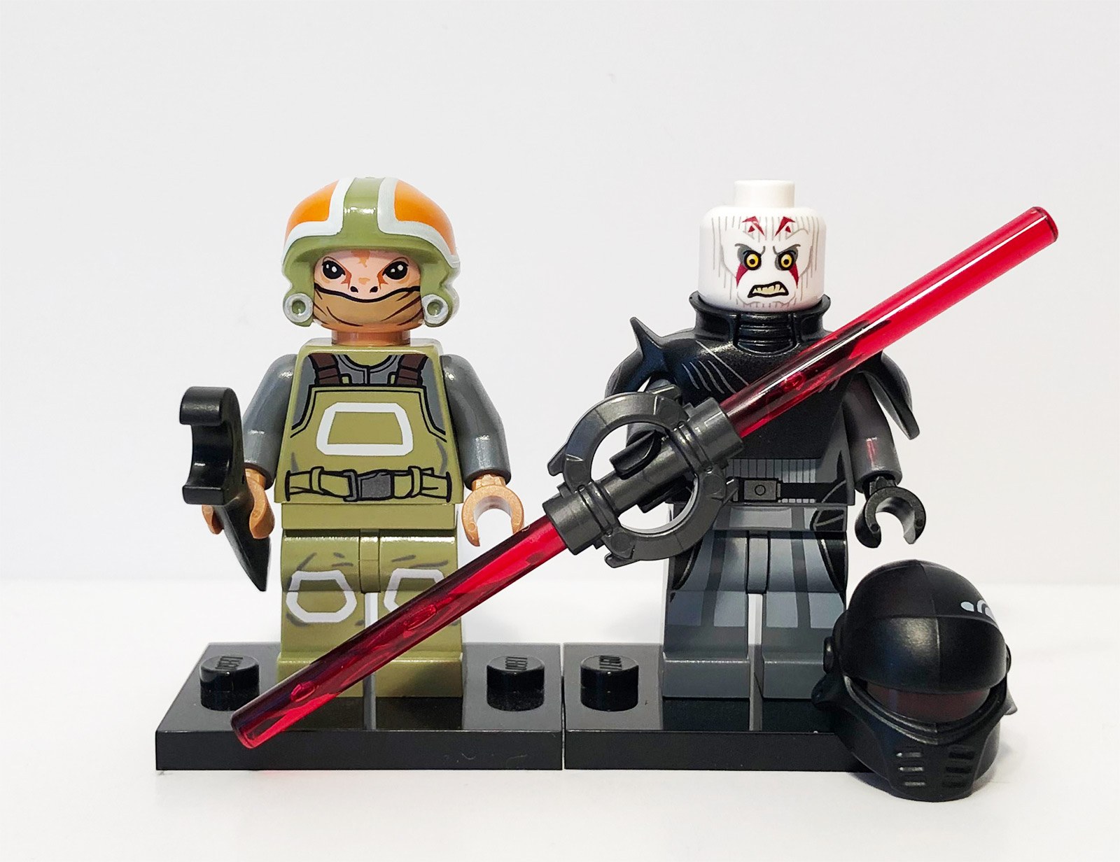 Custom Star Wars Calamari Warrior minifigures on lego bricks