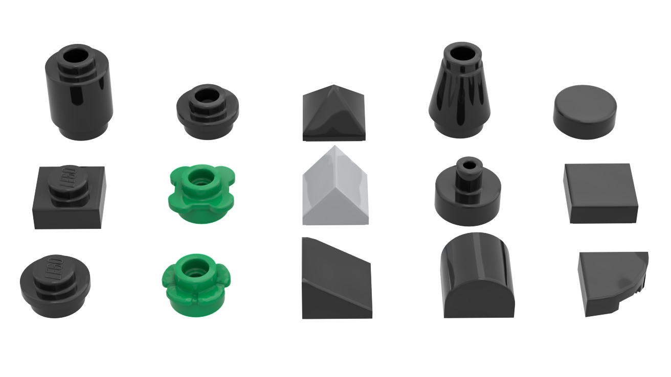 Lego Lot of 5 New Dark Green Plates 1 x 1 Dot Building Blocks Parts Pieces 
