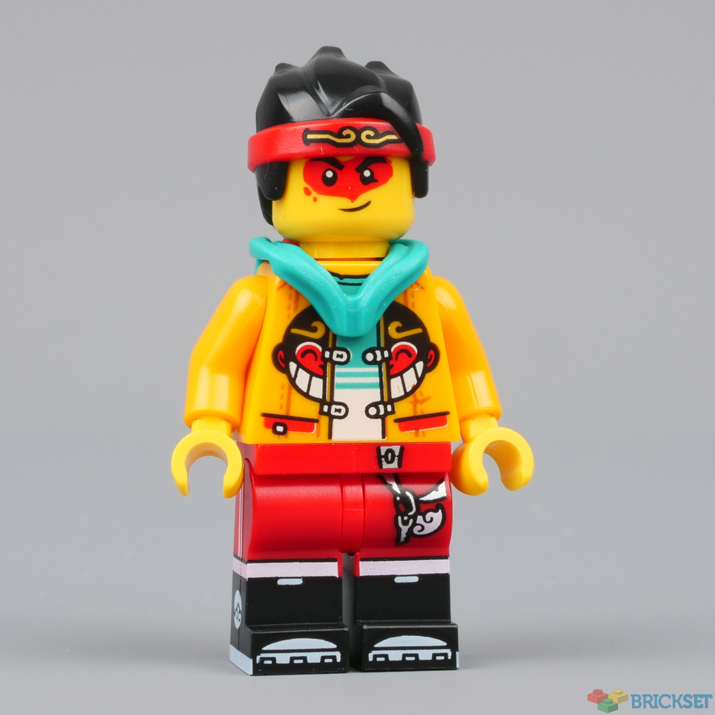 LEGO Minifigure RED Headgear Helmet Construction with Black Ear Protector Head 