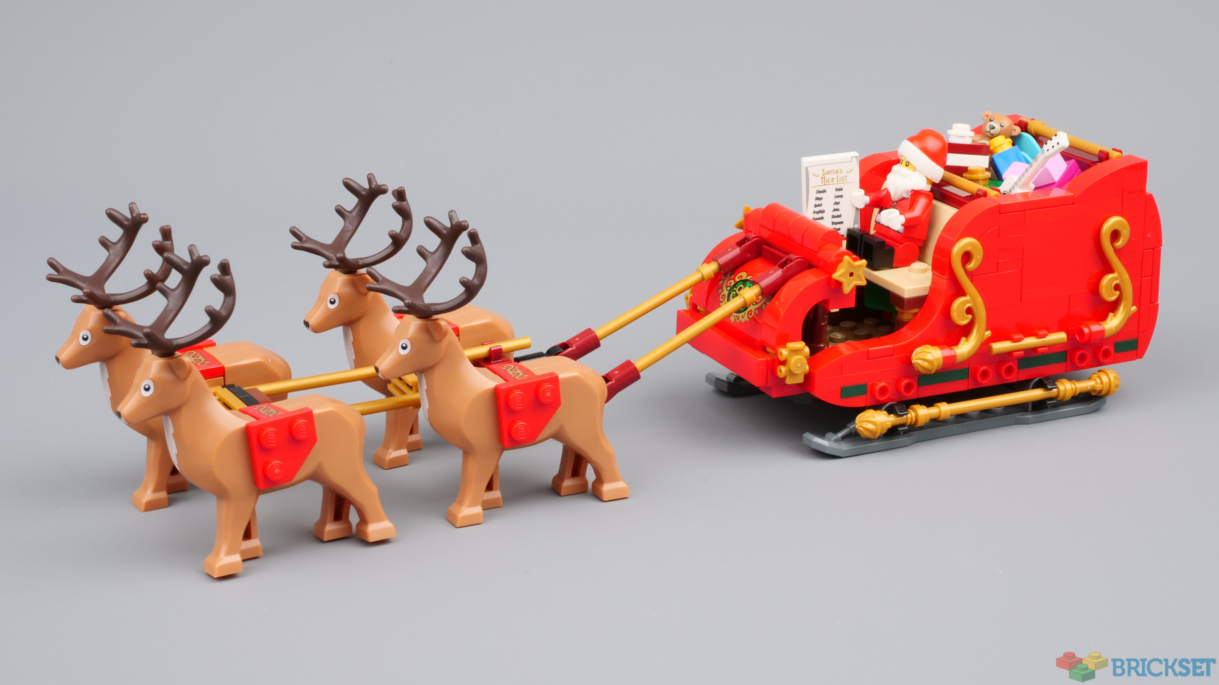 No Box Santa Claus Minifigure with Mini Sleigh and Reindeer 41 Pieces LEGO Holiday Mini Build A Great Present for Kids 10275 