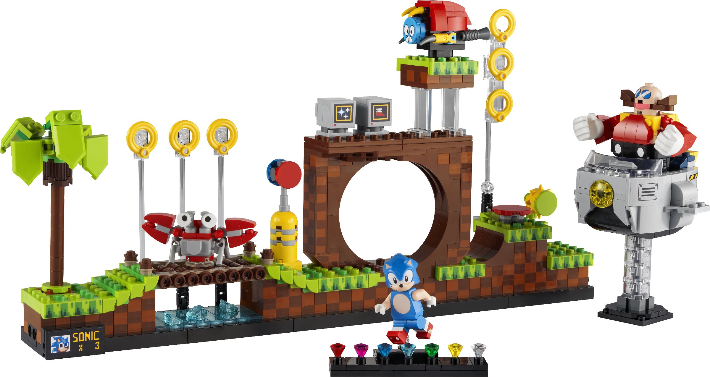 Knuckles, Shadow and Big the Cat shown in Sonic's Lego Dimensions level