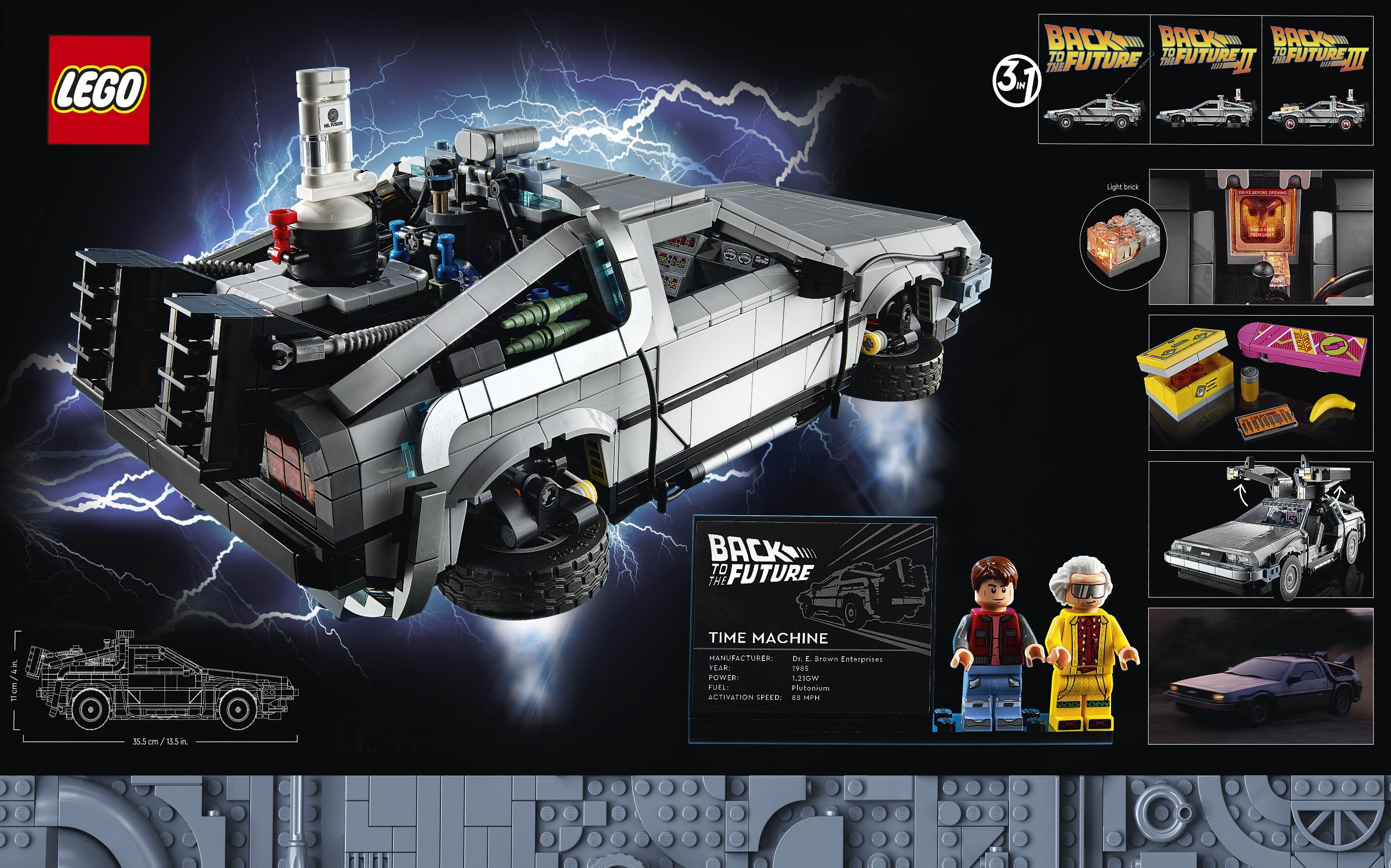 Details about   Technic Car Back to the Futured Time Machine Deloreaning Speed Champions MOC 214 