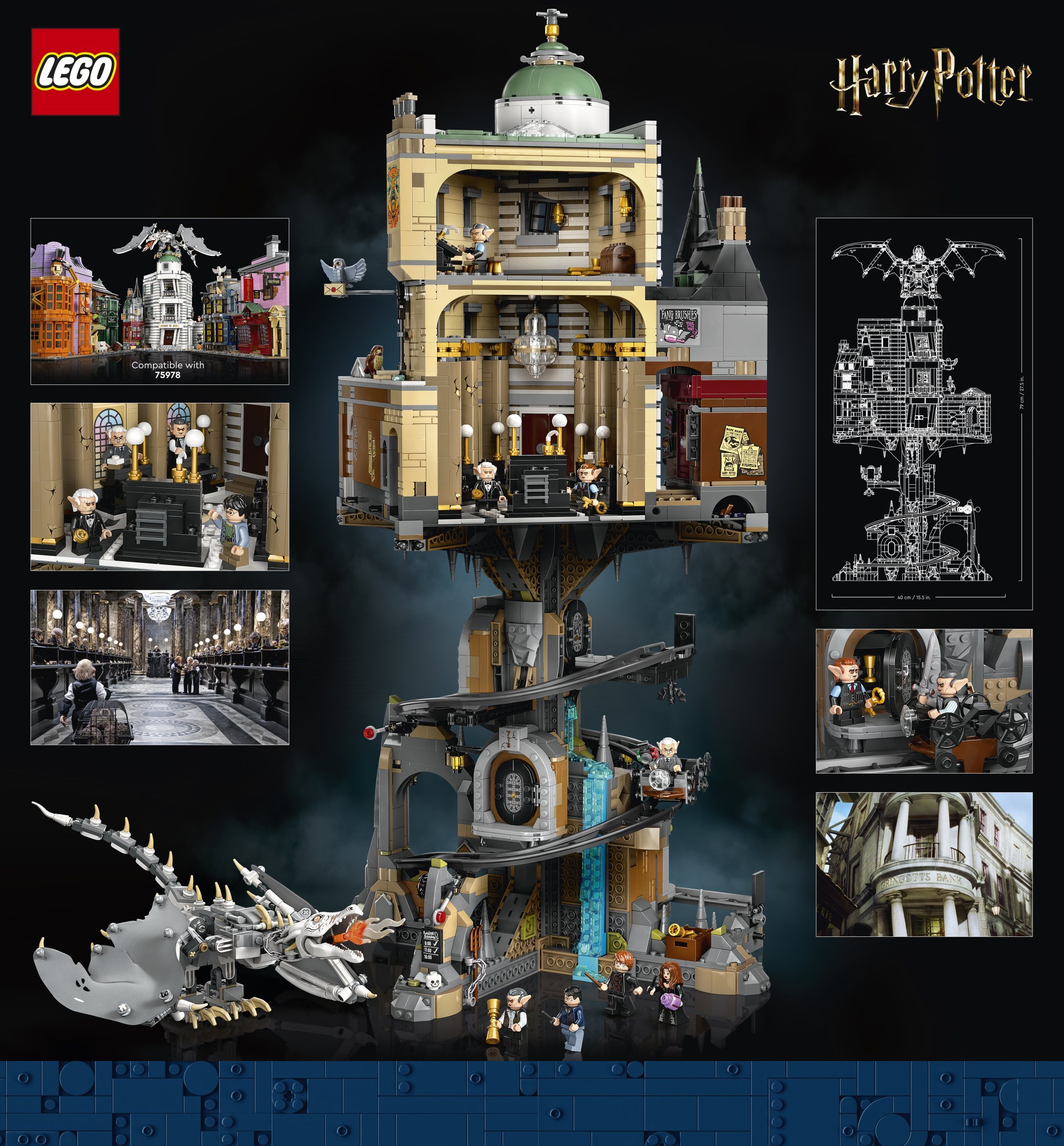 LEGO 76417 Harry Potter Wizarding Gringotts Bank Collector's Edition 4803  Piece