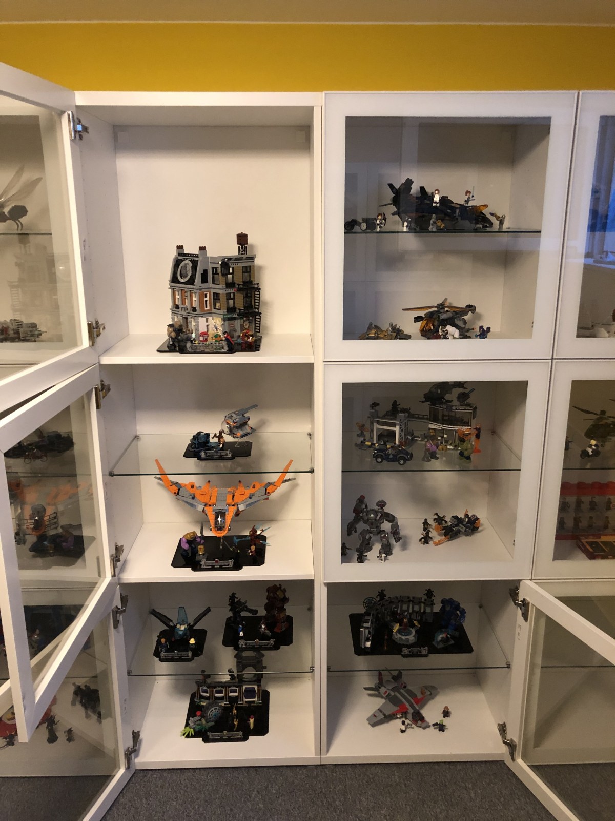 large lego display shelves