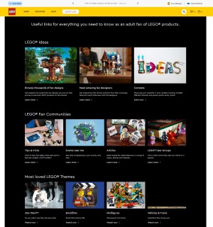 Please provide feedback on an AFOL landing page at LEGO.com