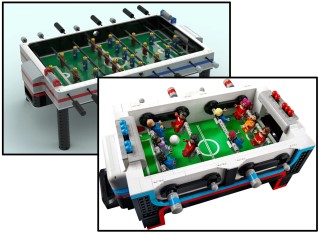 Why has 21337 Table Football been scaled down?