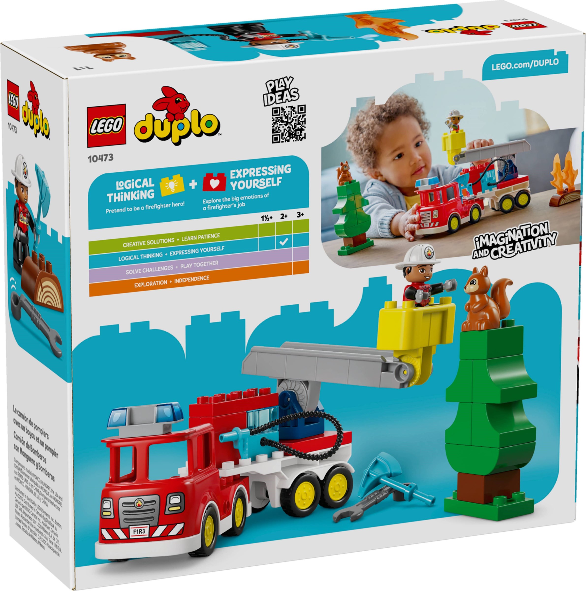 Brandweertruck met slang en brandweerman LEGO-set afbeelding 2