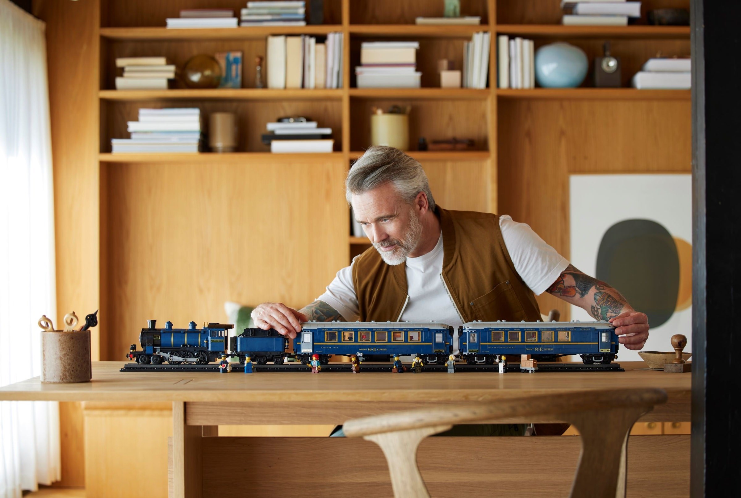 Obras-primas Conjunto De Trem De Brinquedo De Madeira Real P