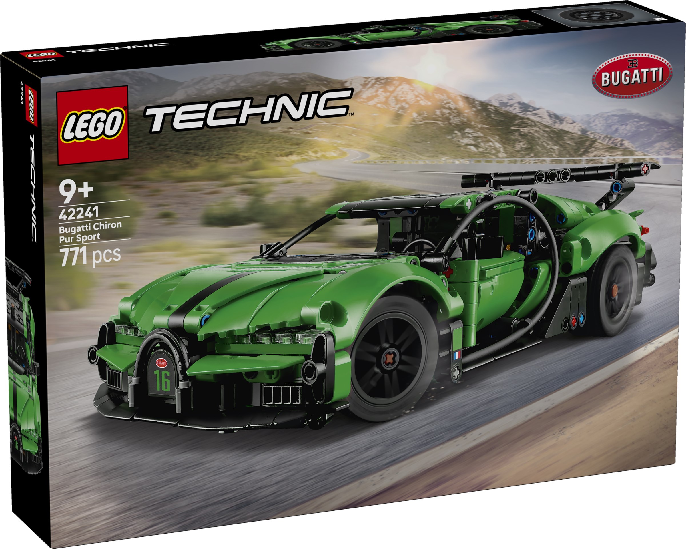 LEGO Green Bugatti Chiron Pur Sport Hypercar set 42241