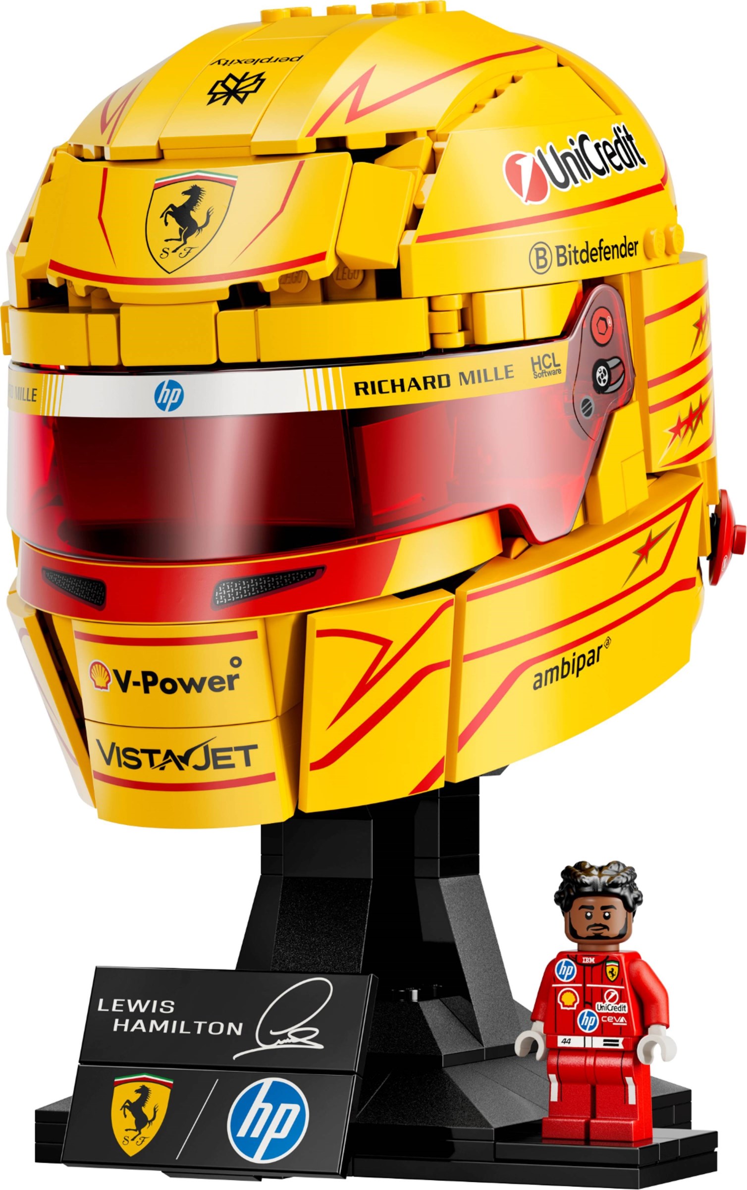 Scuderia Ferrari HP helm van Lewis Hamilton LEGO-set afbeelding 2