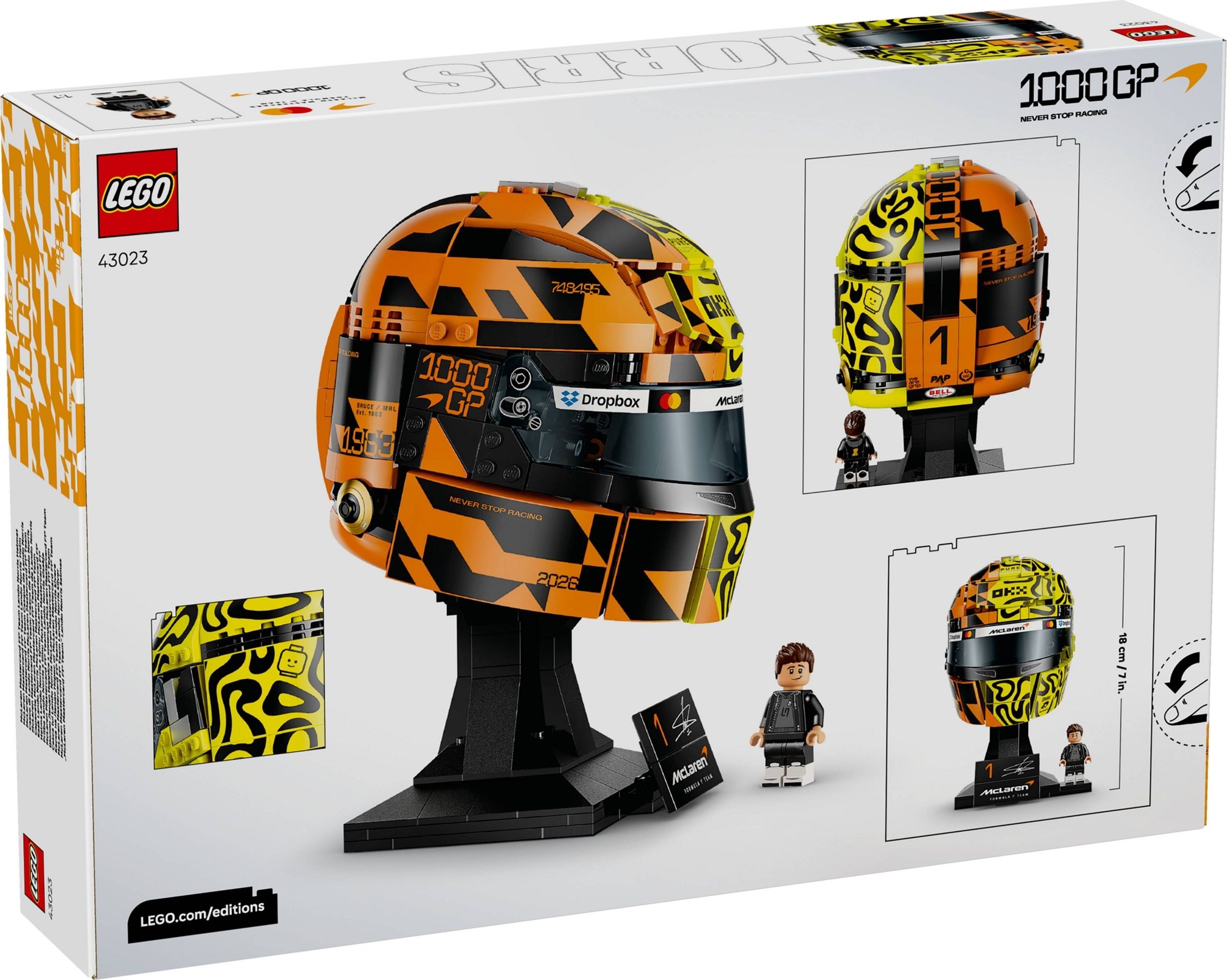 LEGO McLaren Mastercard F1 Team Lando Norris Helmet set 43023