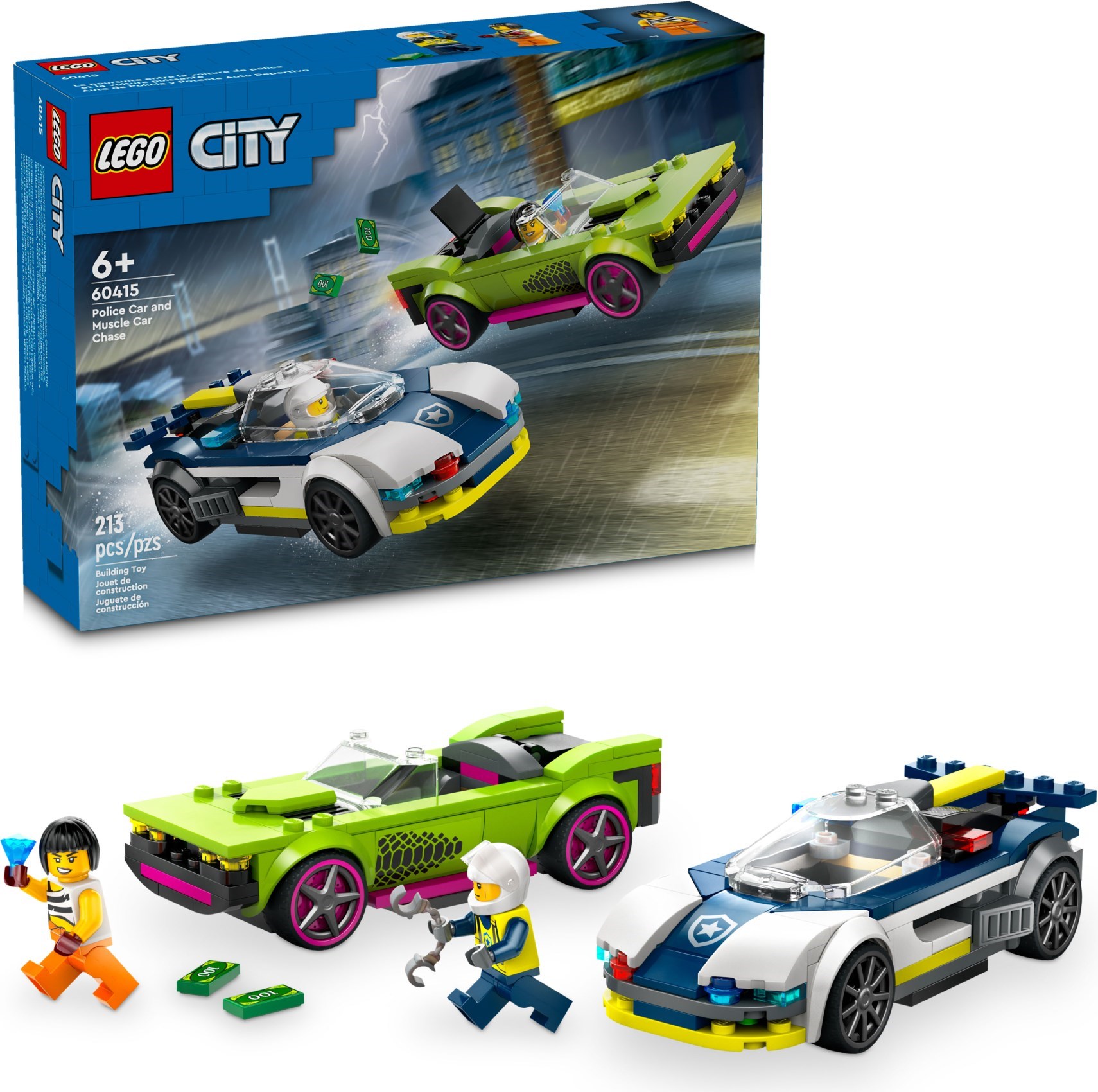 Politiewagen en snelle autoachtervolging LEGO-set afbeelding 2