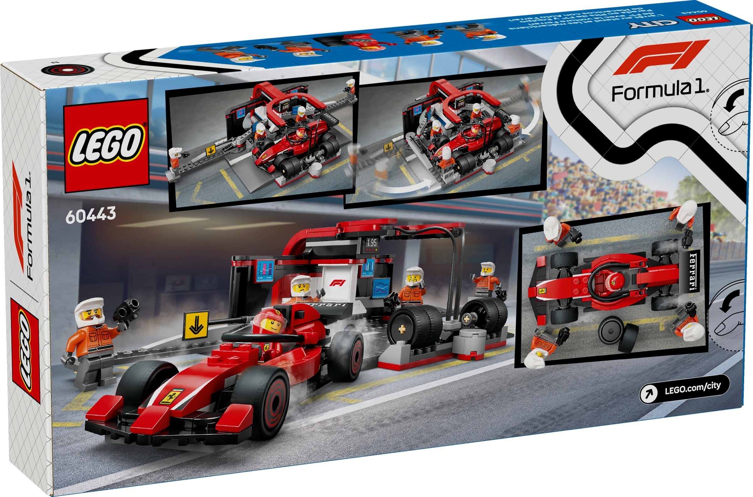 F1 pitstop en pitcrew met Ferrari auto LEGO-set afbeelding 2