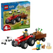 Red Farm Tractor with Trailer & Sheep, zdjęcie 3