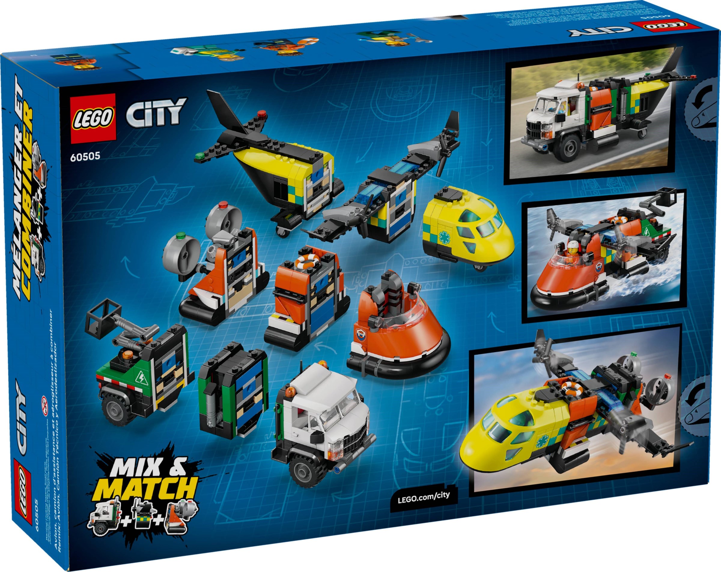 LEGO Airplane, Service Truck & Hovercraft Remix set 60505
