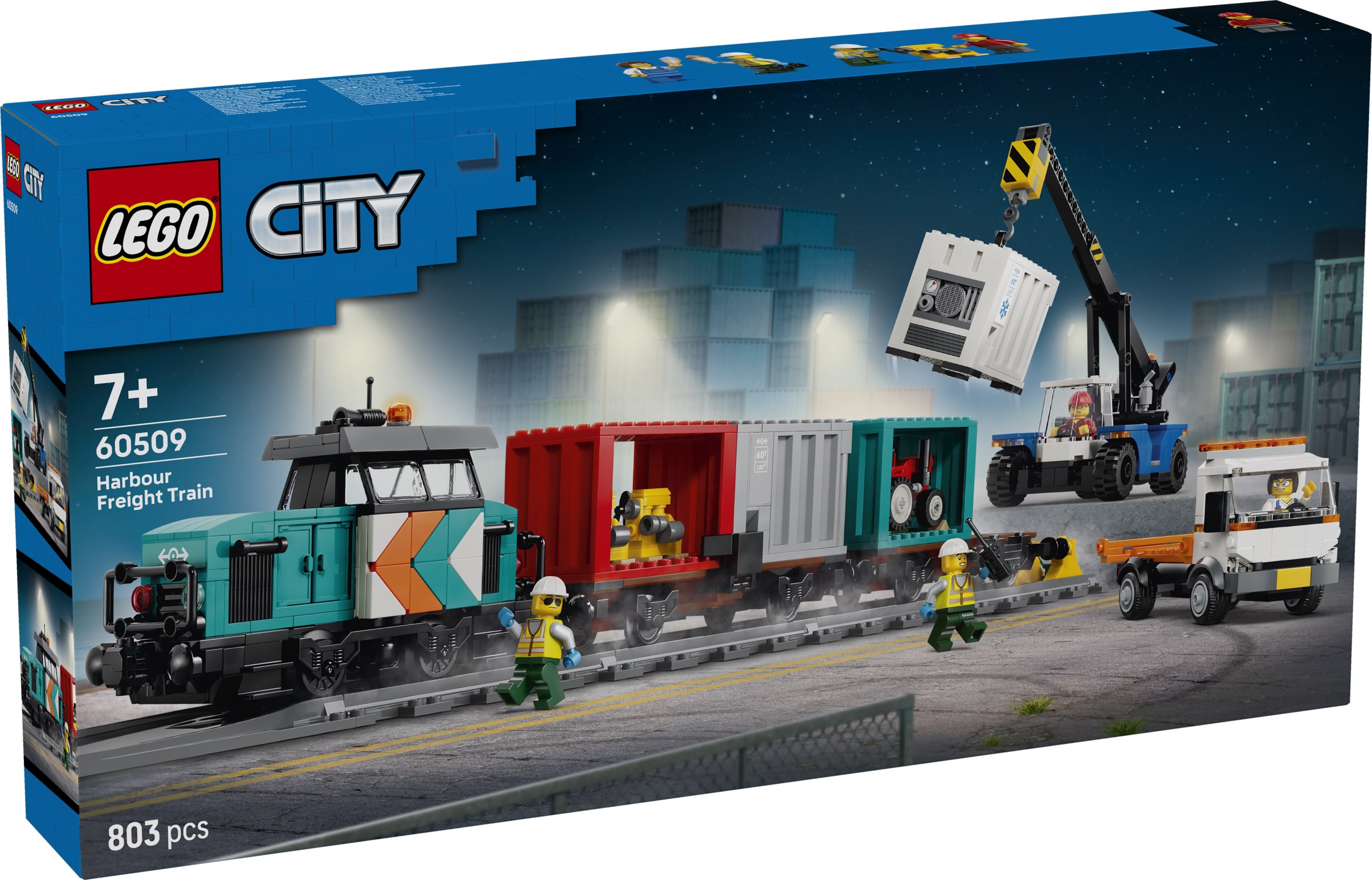 Containertrein met kraan en vrachtwagen LEGO-set afbeelding 2