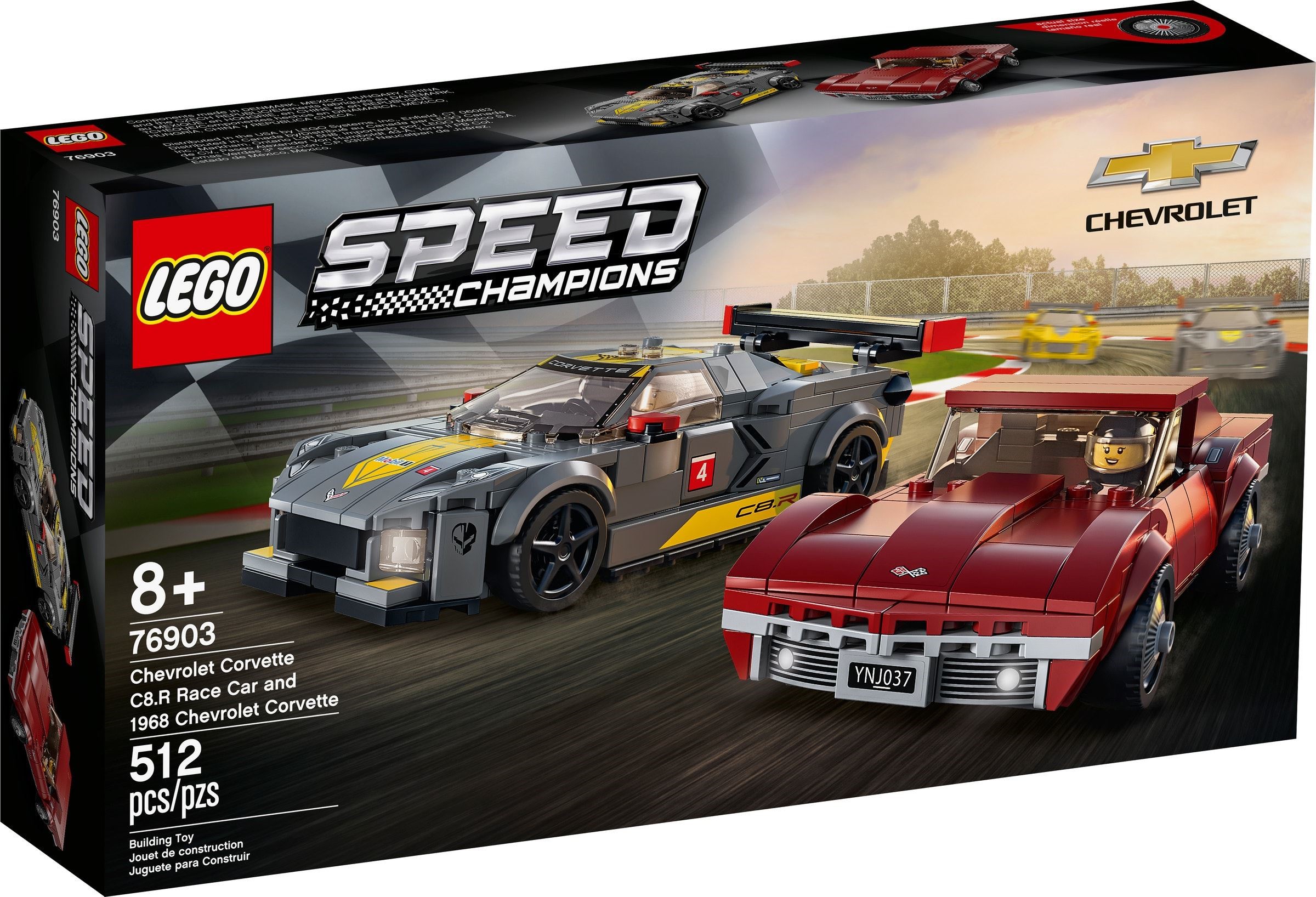 LEGO Chevrolet Corvette C8.R Race Car and 1969 Chevrolet Corvette set 76903