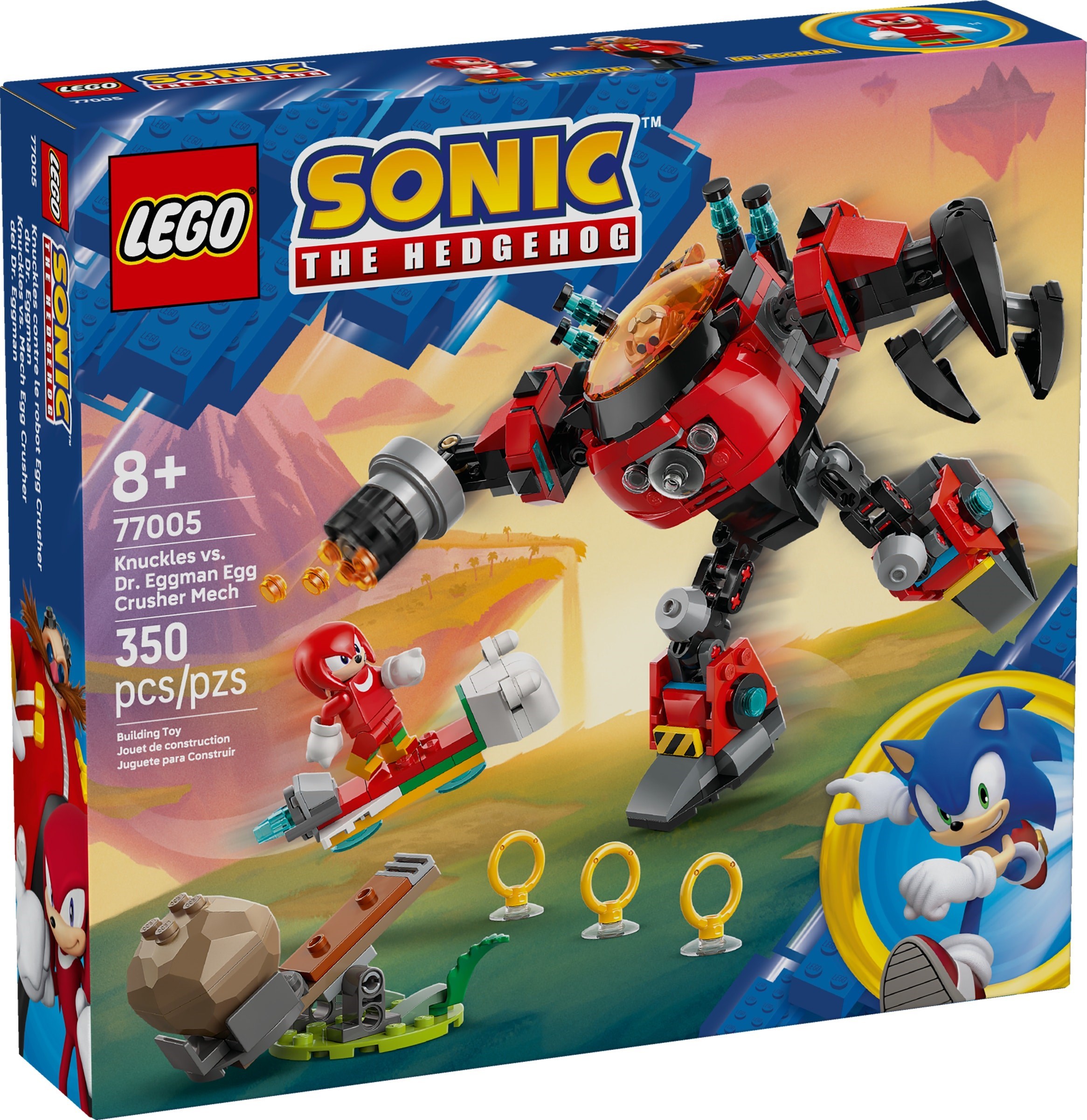 LEGO Knuckles vs. Dr. Eggman Egg Crusher Mech set 77005