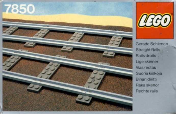 LEGO 8 Straight Rails Gray 4.5v set 7850