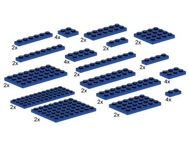 LEGO 10011 Assorted Blue Plates