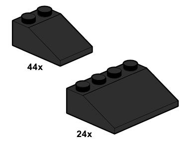 LEGO 10054 Black Roof Tiles