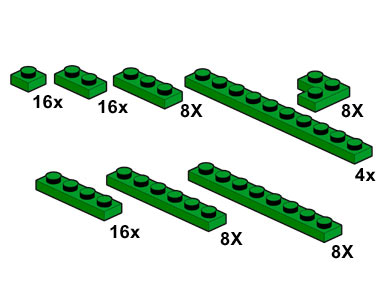 LEGO 10063 Dark Green Plates