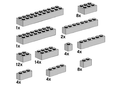 LEGO 10145 Assorted Light Grey Bricks