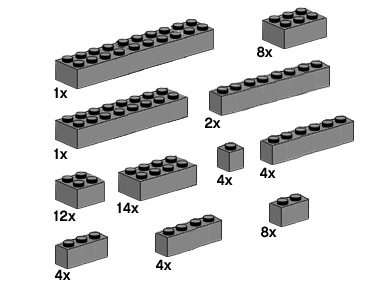 LEGO 10146 Assorted Dark Grey Bricks