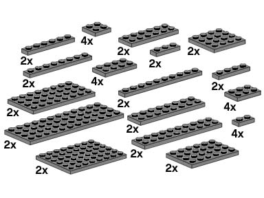 LEGO 10149 Assorted Dark Grey Plates