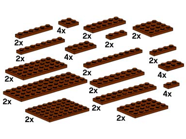 LEGO 10150 Assorted Brown Plates