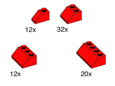 RED Roof Slope Coping Edge Tiles 5 Pieces Or 10 Pieces LEGO 3043 