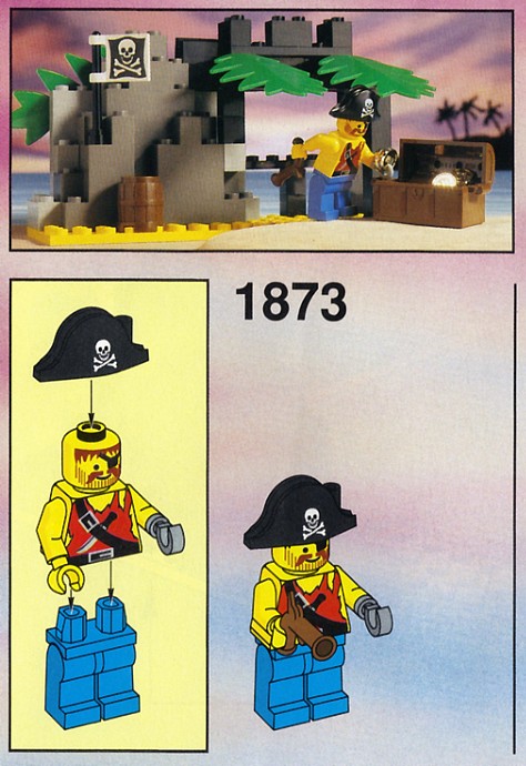 LEGO 1994 Pirate Shirt W/ Knife Peg Leg Hook Hand pi022 Islanders Minfigure  Toy