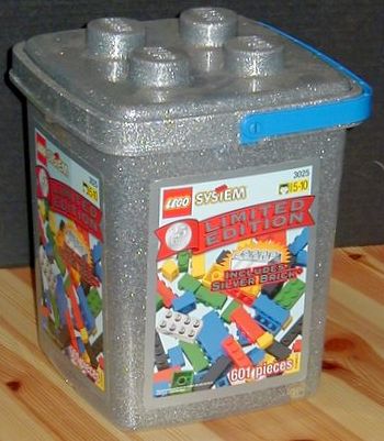LEGO Basic Limited Edition Silver Brick Bucket for sale online 