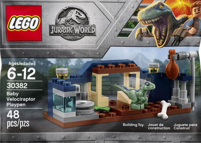 JURASSIC WORLD Lego Baby Velociraptor Playpen polybag 30382 