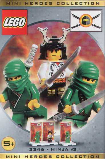 LEGO Ninja White Shogun Minifigure and 2 Red Ninja Minifigures From 3050-1999