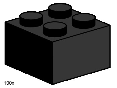 LEGO 3453 2x2 Black Bricks