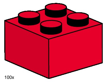 LEGO 3457 2x2 Red Bricks