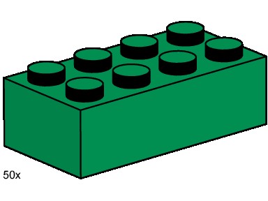 LEGO 3461 2x4 Dark Green Bricks