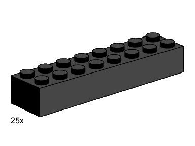 LEGO 3463 2x8 Black Bricks