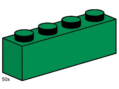 LEGO 3471 1x4 Dark Green Bricks