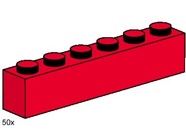 LEGO 3477 1x6 Red Bricks