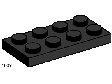 LEGO 3483 2x4 Black Plates