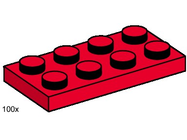 LEGO 3485 2x4 Red Plates
