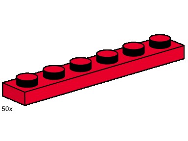 LEGO 3488 1x6 Red Plates