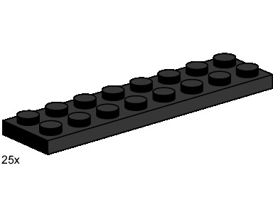 LEGO 3489 2x8 Black Plates