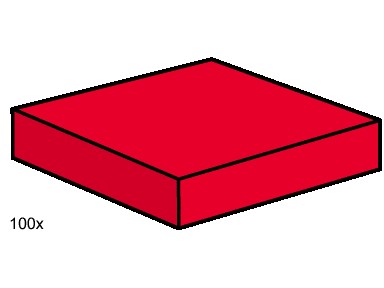 LEGO 3494 2x2 Red Smooth Tiles