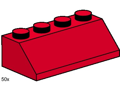 LEGO 3498 2x4 Roof Tiles Steep Sloped Red